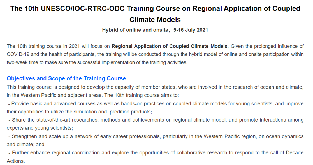 The 10th ODC Training Course on Regional Application of Coupled Climate Models